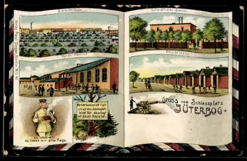 AK Jüterbog, Schiessplatz, Barackenlager, Unteroffizier-Casino, Pferdeställe