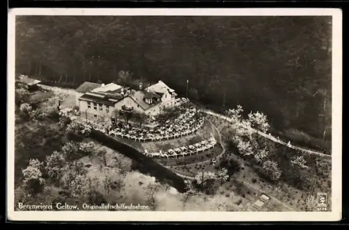 AK Geltow /Werder, Restaurant Bergmeierei Geltow, Luftschiffaufnahme