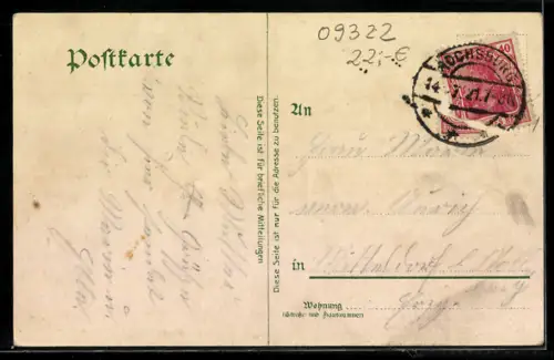 Lithographie Rochsburg, Schloss, Pulverthurm, Thorhaus