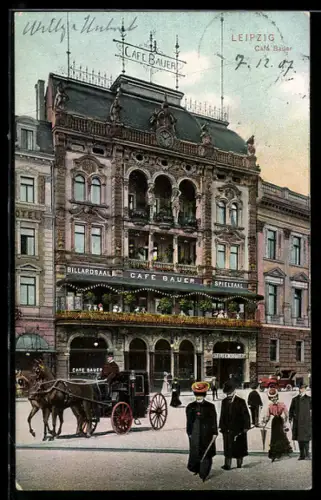 AK Leipzig, Cafe Bauer und Kutsche