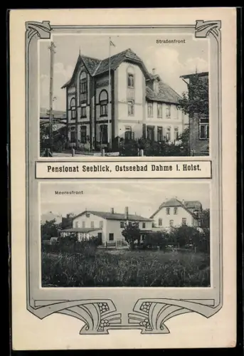 AK Dahme i. Holst., Pension Seeblick, Strassenfront, Meeresfront