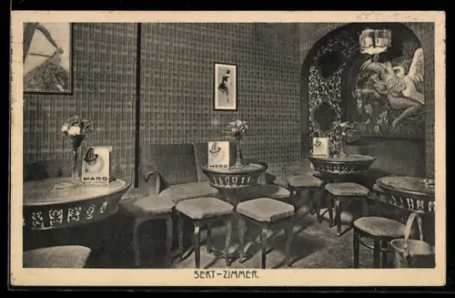 AK Leipzig, Maro-Likörstube, Hainstrasse 25, Sekt-Zimmer