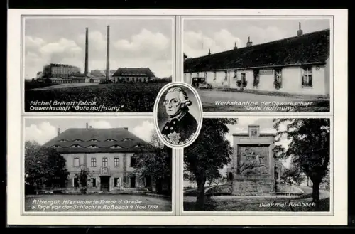 AK Rossbach, Michel Brikett-Fabrik, Werkskantine der Gewerkschaft Gute Hoffnung, Denkmal Rossbach, Rittergut