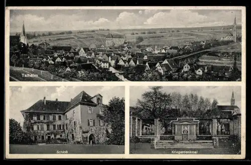 AK Talheim, Totalansicht, Schloss, Kriegerdenkmal