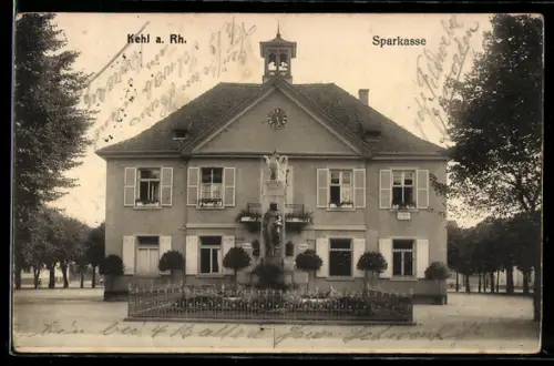 AK Kehl a. Rh., Frotalansicht der Sparkasse