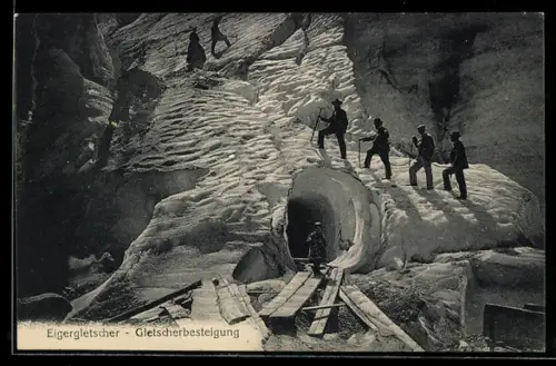 AK Eigergletscher, Bergsteiger besteigen den Gletscher