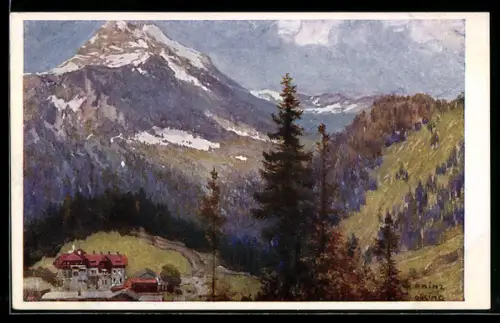 Künstler-AK Karl Ludwig Prinz: Gösing mit dem Ötscher