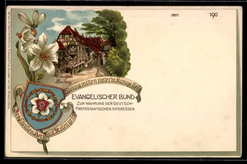 AK Eisenach, Evangelischer Bund zur Wahrung der Deutsch-Protestantischen Interessen, Lutherstube & Wappen