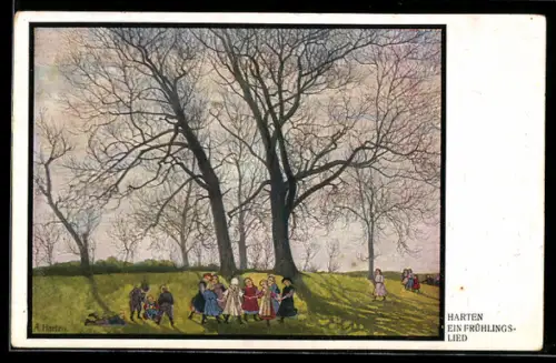 Künstler-AK sign. A. Harten: Ein Frühlingslied