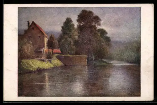 AK Deutscher Schulverein NR. 1202: Partie an einem Fluss