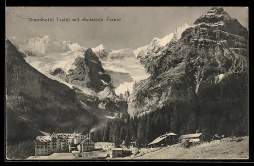 AK Stilfserjoch, Grandhotel Trafoi mit Madatsch-Ferner