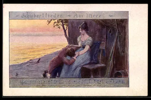 Künstler-AK Philipp + Kramer Nr.LVII /10: Schubertlieder, Am Meer