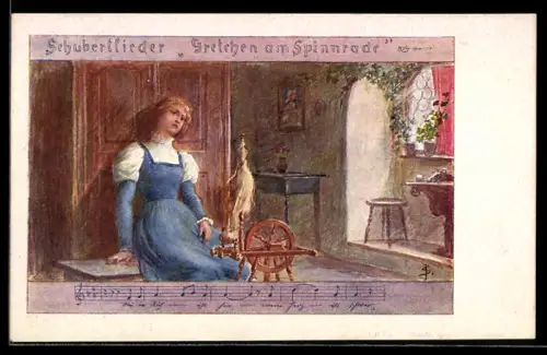 AK Schubertlieder, Gretchen am Spinnrad