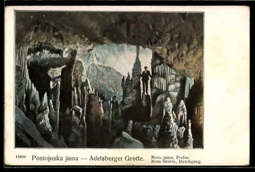 AK Adelsberger Grotte, Neue Grotte, Druchgang