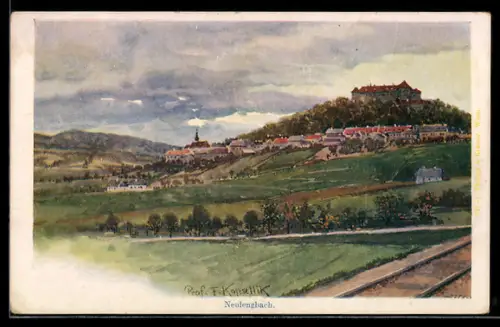 Künstler-AK Franz Kopallik: Neulengbach, Totalansicht