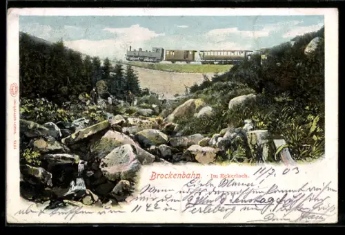 AK die Brockenbahn im Eckerloch