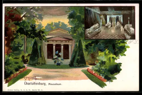 Künstler-AK Carl Münch: Berlin-Charlottenburg, Mausoleum im Wald