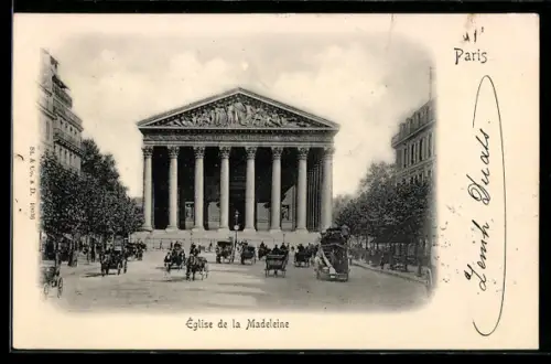 AK Paris, Blick zur Église de la Madeleine