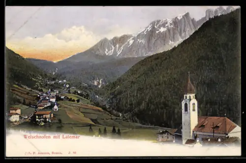 AK Welschnofen, Totalansicht mit Latemar