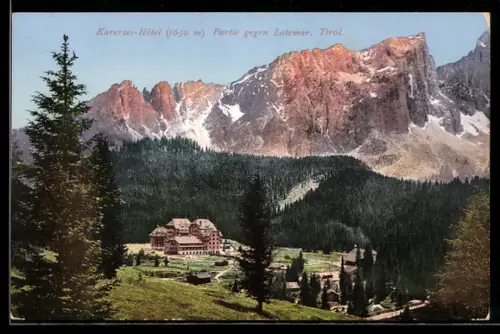 AK Karersee, Karersee-Hotel, Partie gegen Latemar
