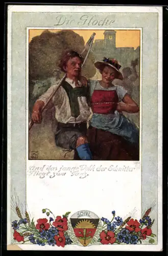 Künstler-AK Karl Friedrich Gsur: Deutscher Schulverein NR. 199: Bauernpaar in Tracht bei einem Volkstanz