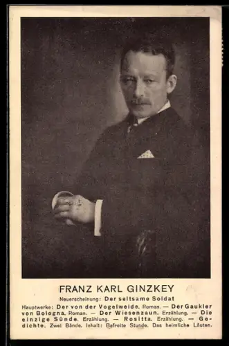 AK Portrait Schriftsteller Franz Karl Ginzkey