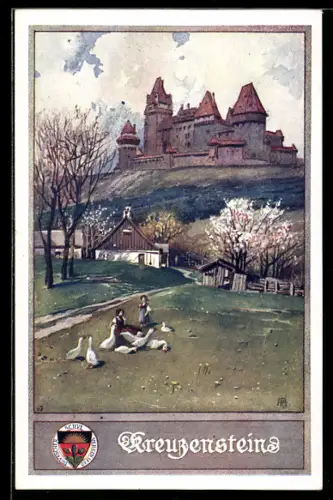 AK Deutscher Schulverein Nr. 165: Kreuzenstein, Panorama