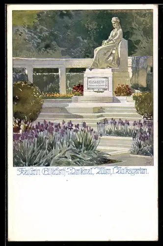 AK Deutscher Schulverein NR 775: Wien, Kaiserin Elisabeth-Denkmal im Volksgarten