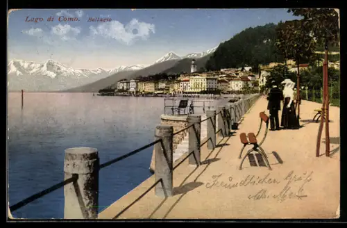 AK Bellagio, Uferpromenade am Lago di Como