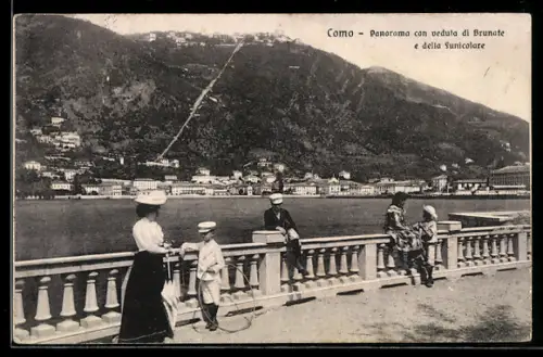 AK Como, Panorama con veduta di Brunate e della Funicolare