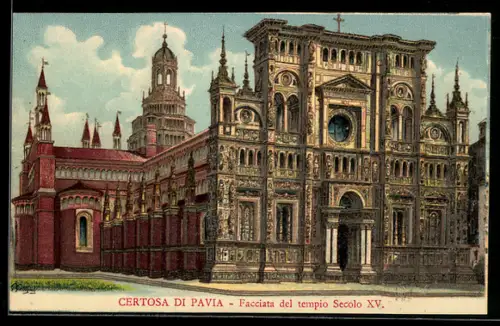 AK Pavia, Certosa, Facciata del tempio Secolo XV.