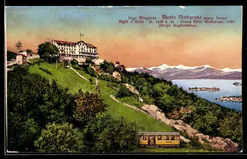 AK Stresa, Lago Maggiore, Monte Mottarone, Grand Hotel Mottarone, Bergbahn