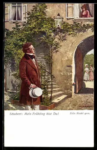 AK Franz Schubert`s Morgengruss