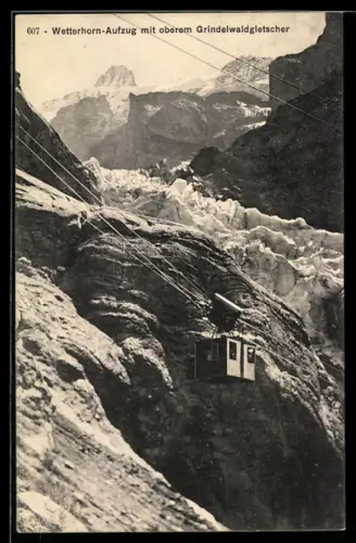 AK Wetterhorn-Aufzug mit oberem Grindenwaldgletscher, Seilbahn