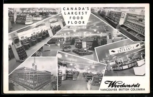 AK Vancouver, Einkaufszentrum Woodwards mit vielen verschiedenen Waren