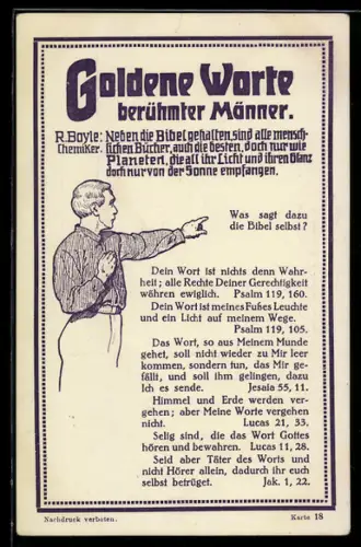 AK Zitat über die Bibel von R. Bayle, Goldene Worte berühmter Männer