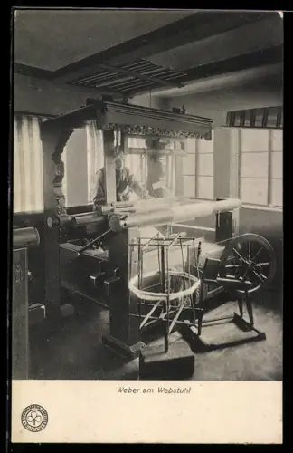 AK Teppichweber am Webstuhl