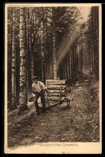 AK Holzschlitter i. Schwarzwald