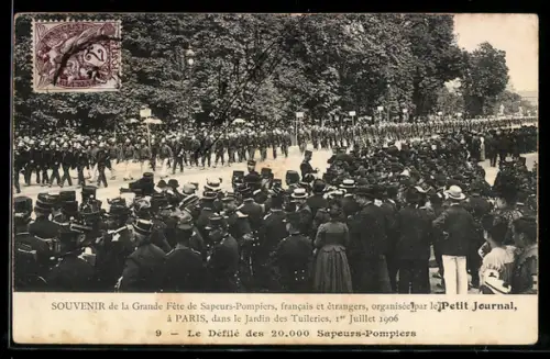 AK Paris, Parade von Feuerwehrmännern