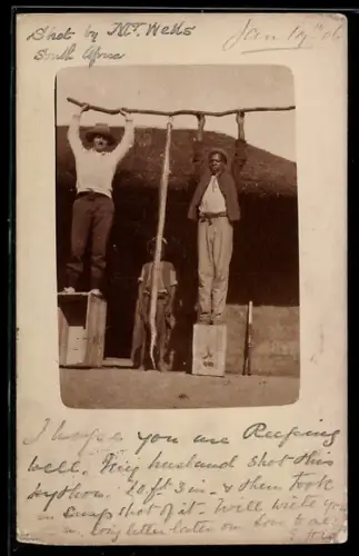 Foto-AK Jäger mit erlegter Schlanger