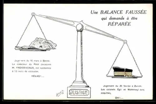 AK Schweiz, Une balance faussée qui demande à être réparée, Waage der Justiz
