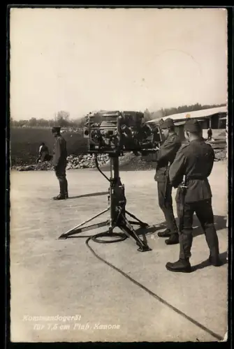 AK Schweizer Soldaten mit Kommandogerät für 7,5cm Flab. Kanone