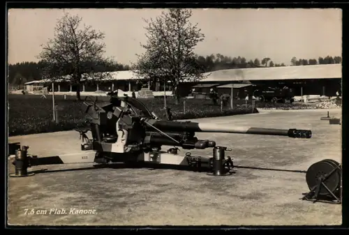 AK Schweizer 7,5cm Flab. Kanone