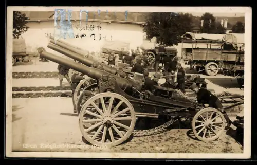 Foto-AK Schweizer 12cm Radgürtel-Kanone