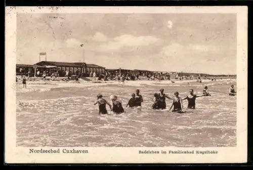 AK Cuxhaven, Badeleben im Familienbad Kugelbake