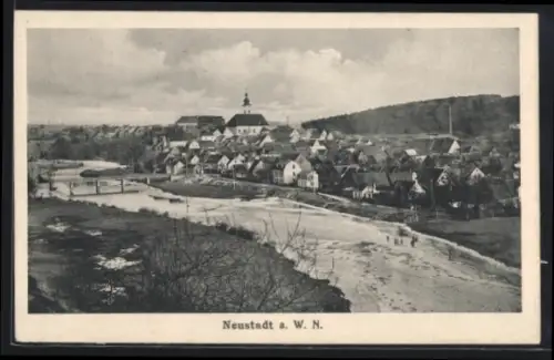 AK Neustadt a. W. N., Teilansicht mit Kirche