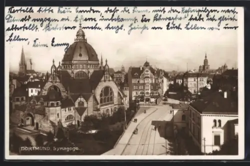 AK Dortmund, Strassenpartie an der Synagoge