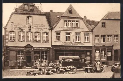 AK St. Wendel, Häuser mit Bekenntnissprüchen am Domplatz