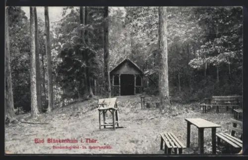 AK Bad Blankenhain i. Thür., Dambachsgrund, St. Hubertusplatz
