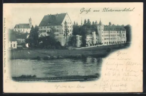 AK Untermarchtal, Blick zum Kloster